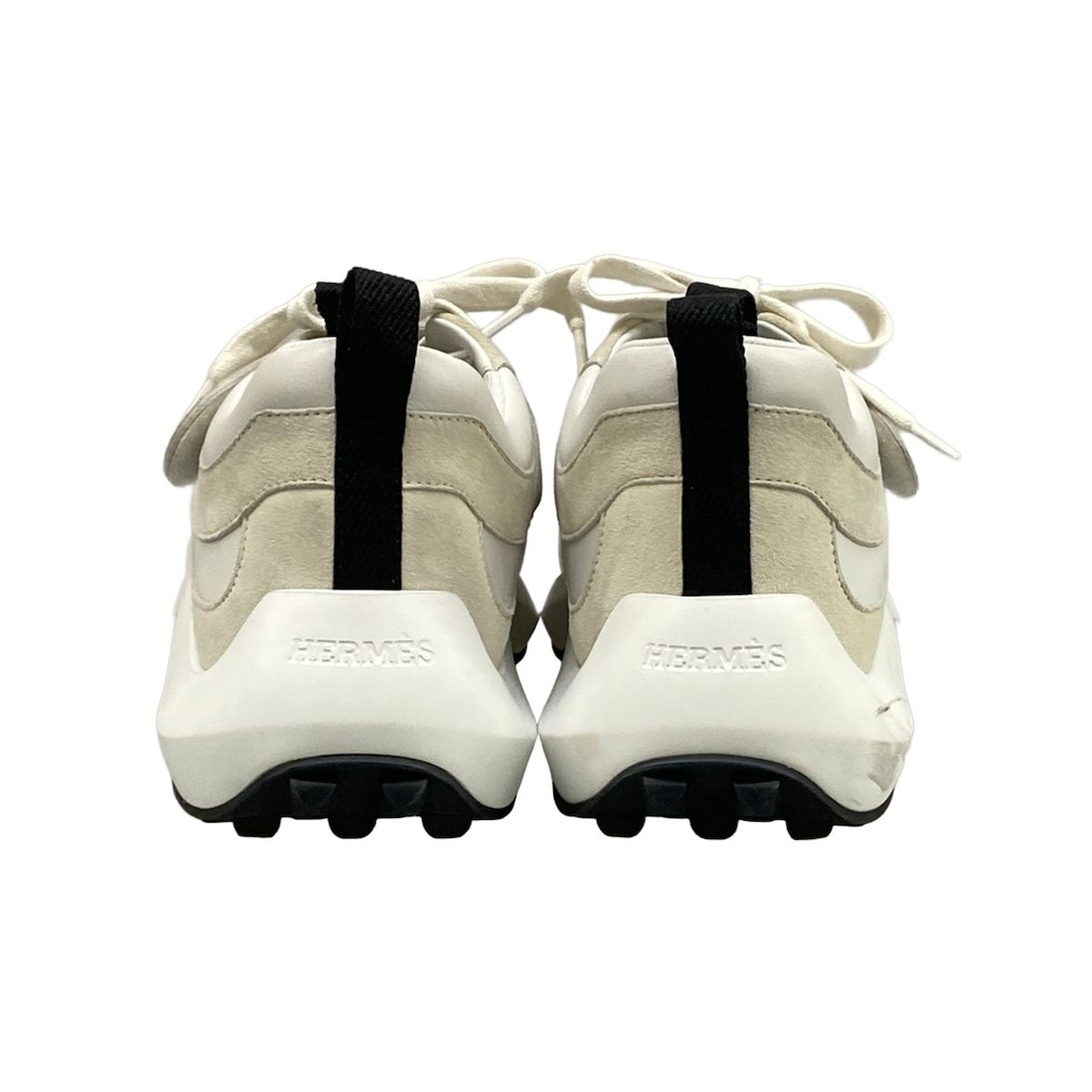 Hermes Sneakers 38 Loop White Ivory Black Velcro — view 7