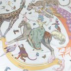 Hermes Carre 90 Story Silk 100% Ouistiti Animal Scarf Multicolor — view 6