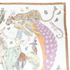 Hermes Carre 90 Story Silk 100% Ouistiti Animal Scarf Multicolor — view 3
