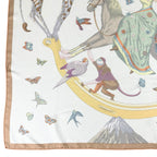 Hermes Carre 90 Story Silk 100% Ouistiti Animal Scarf Multicolor — view 4