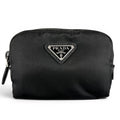 Prada Re-Nylon Triangle Logo Cosmetic Pouch Nylon Black