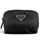 Prada Re-Nylon Triangle Logo Cosmetic Pouch Nylon Black