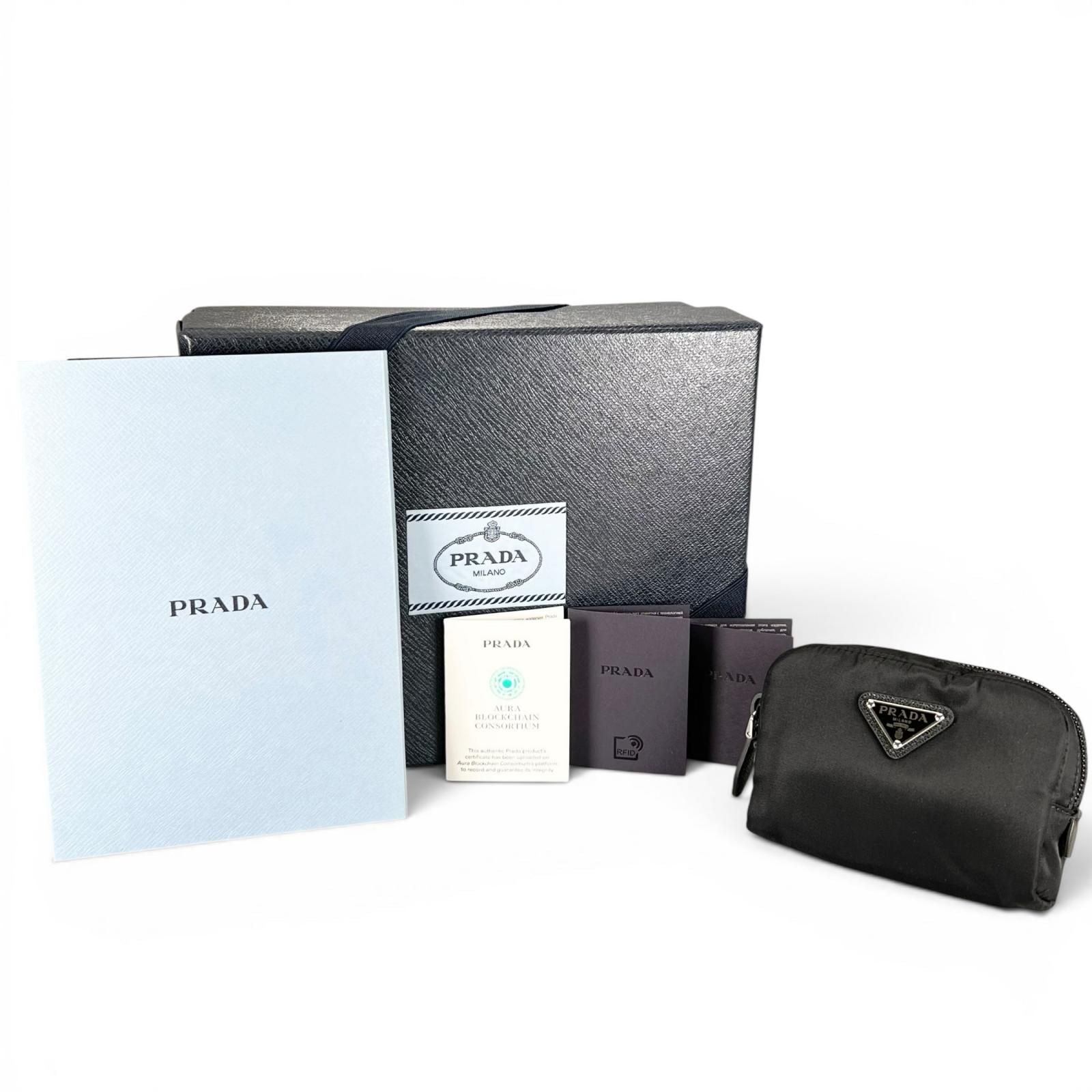 Prada Re-Nylon Triangle Logo Cosmetic Pouch Nylon Black — view 2
