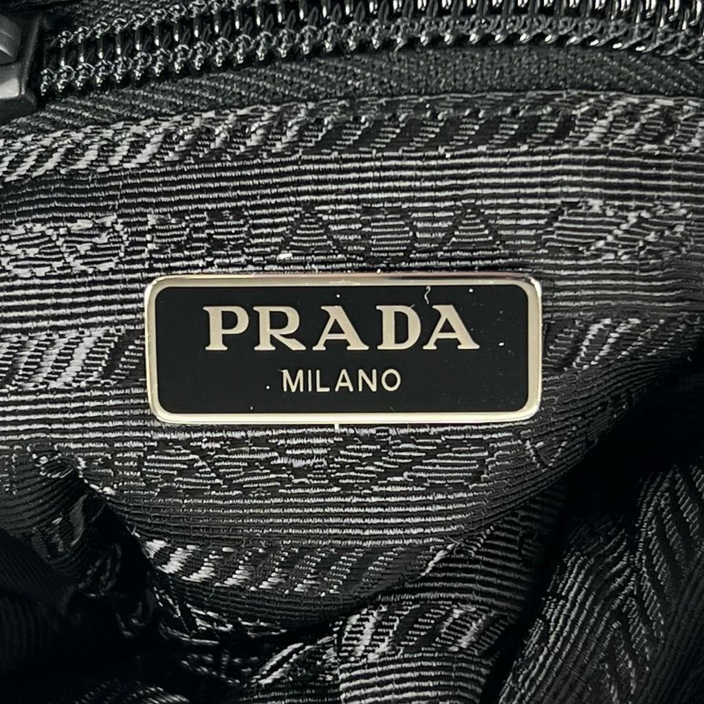Prada Re-Nylon Triangle Logo Cosmetic Pouch Nylon Black — view 9