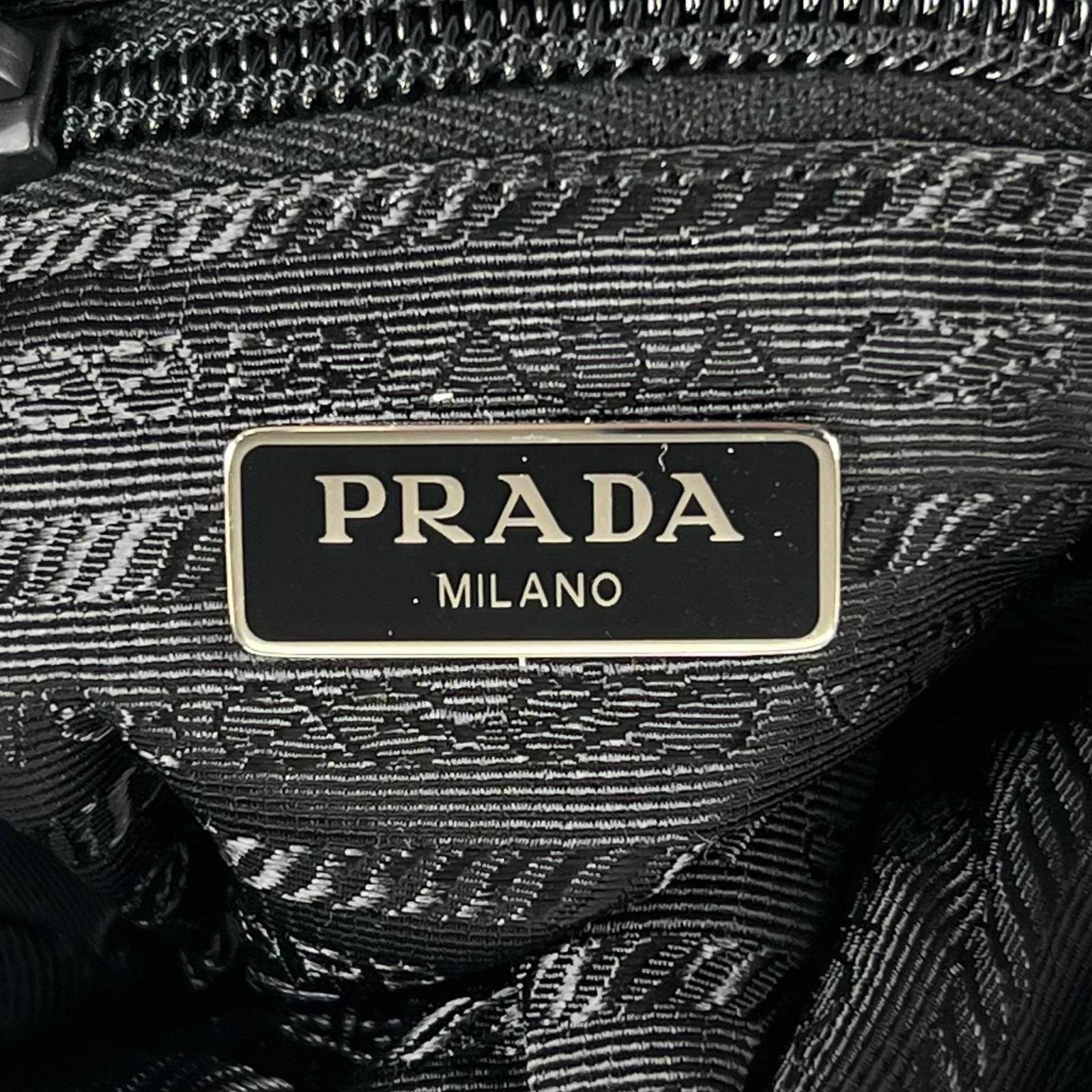 Prada Re-Nylon Triangle Logo Cosmetic Pouch Nylon Black — view 9