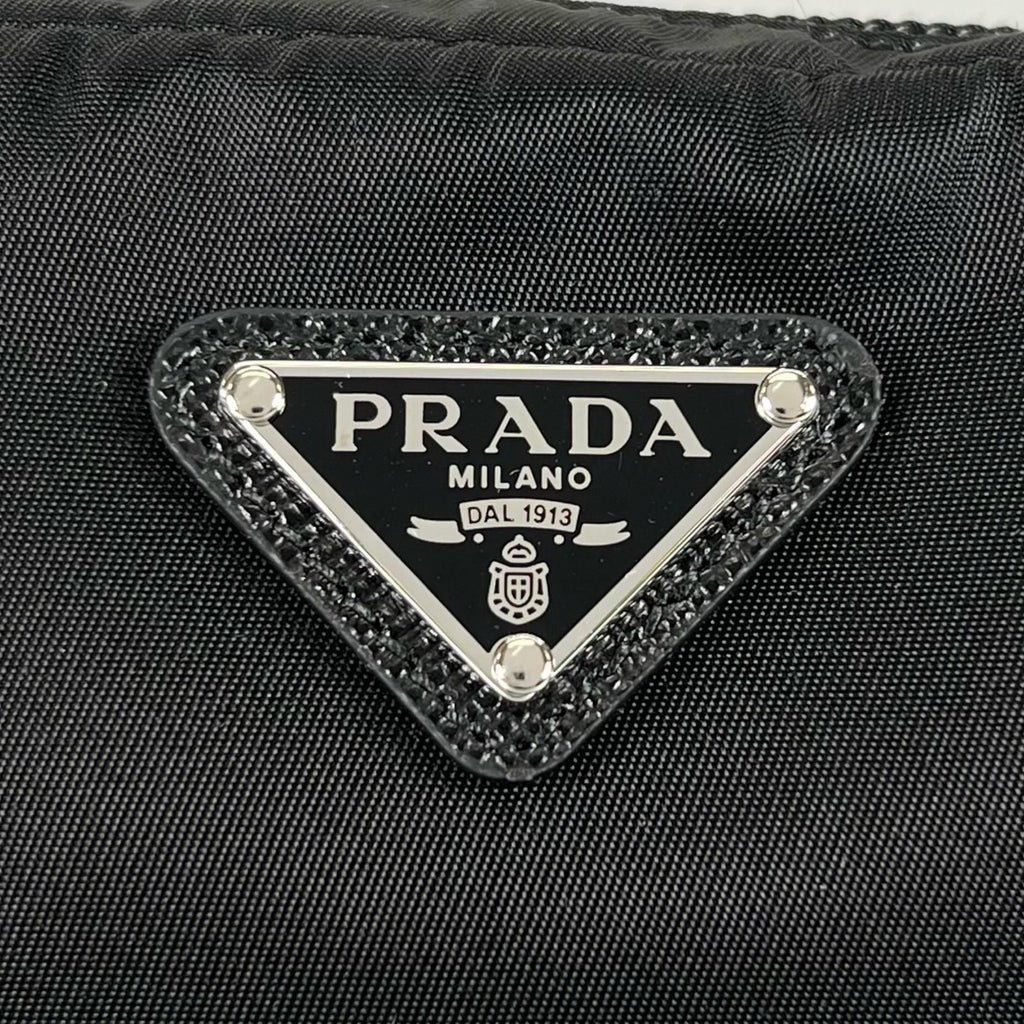 Prada Re-Nylon Triangle Logo Cosmetic Pouch Nylon Black — view 8