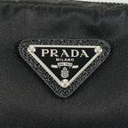 Prada Re-Nylon Triangle Logo Cosmetic Pouch Nylon Black — view 8