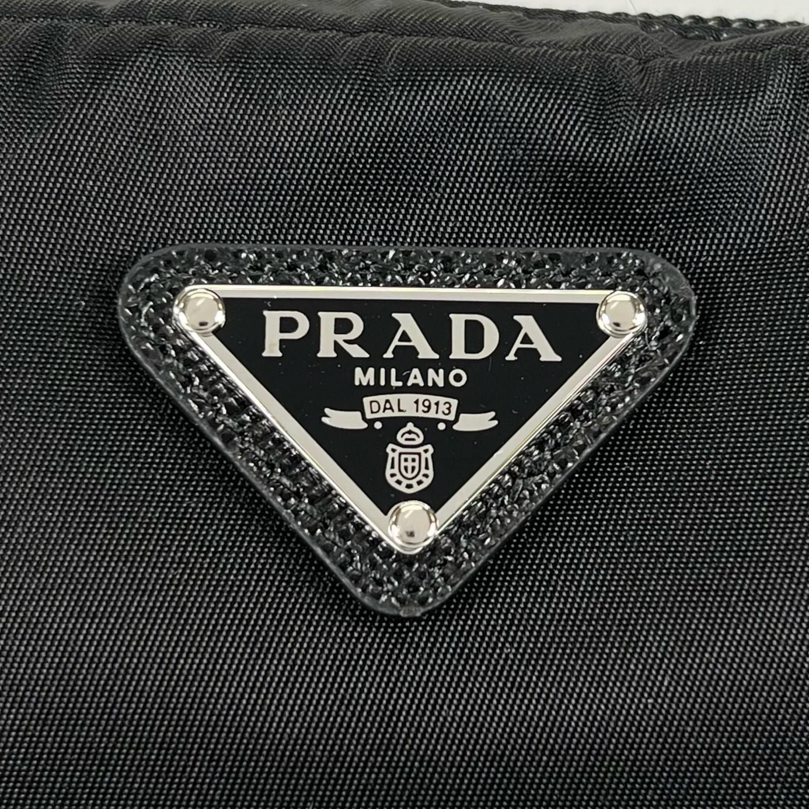 Prada Re-Nylon Triangle Logo Cosmetic Pouch Nylon Black — view 8