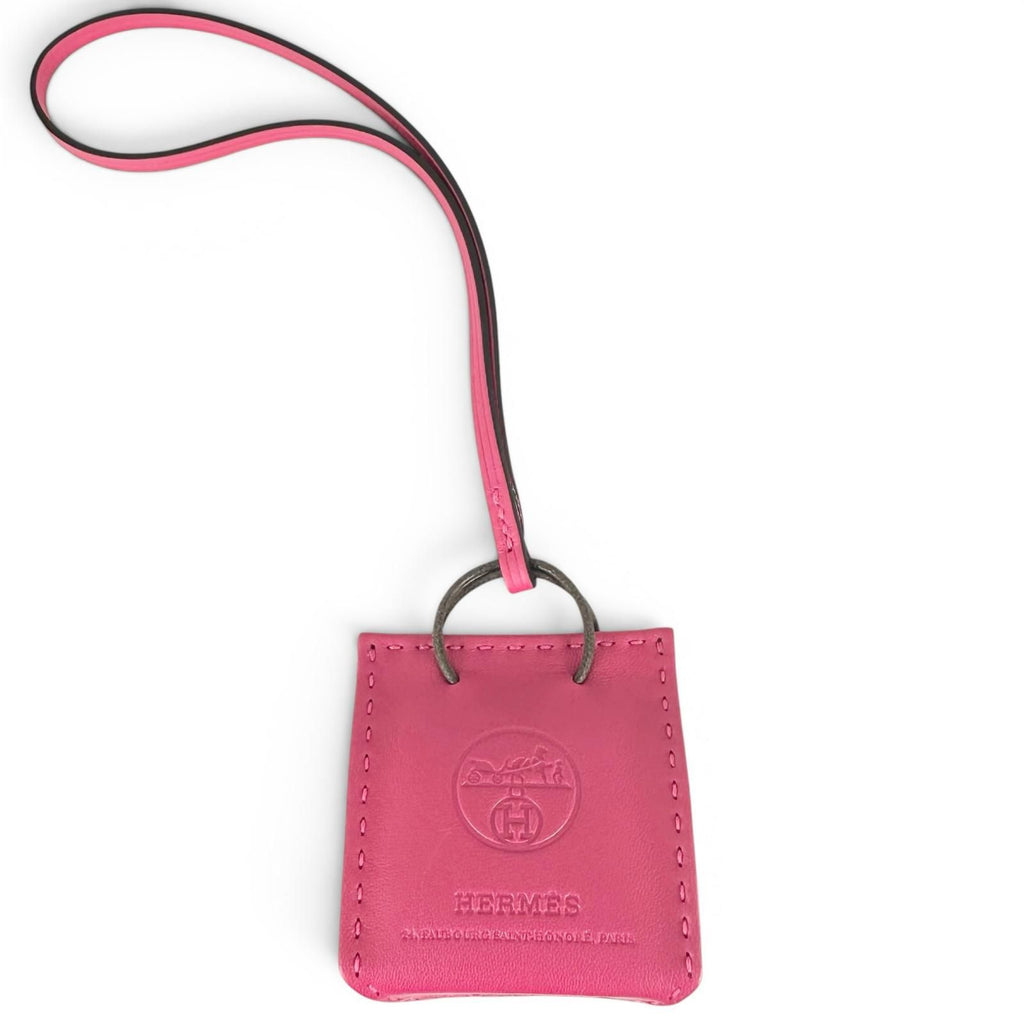 Hermes Sac Orange Agneau Milo Bag Charm Rose Mexico — view 3