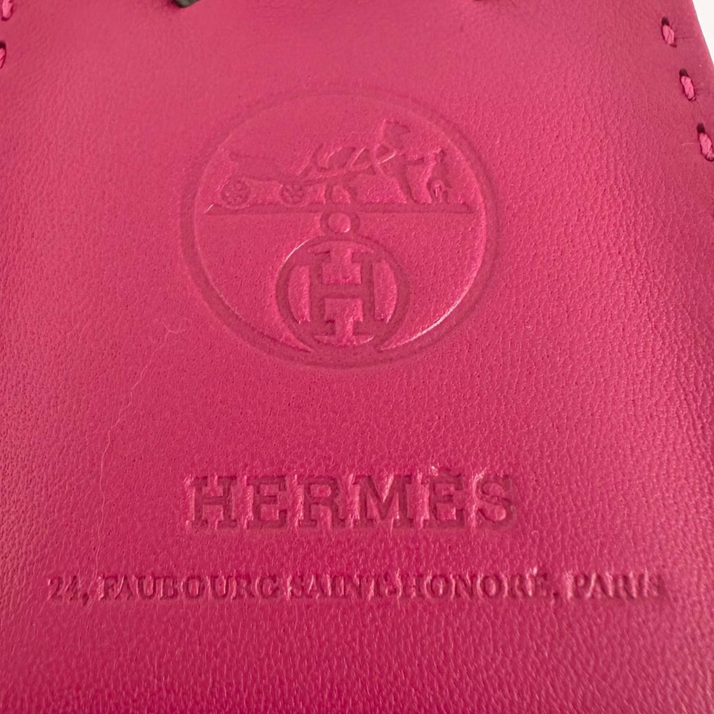 Hermes Sac Orange Agneau Milo Bag Charm Rose Mexico — view 6