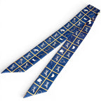 Hermes Couvertures Nouvelles Horsewear Silk 100% Twill Scarf Navy