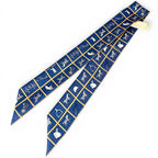 Hermes Couvertures Nouvelles Horsewear Silk 100% Twill Scarf Navy — view 3