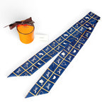 Hermes Couvertures Nouvelles Horsewear Silk 100% Twill Scarf Navy — view 2