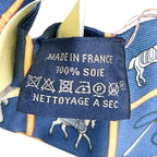 Hermes Couvertures Nouvelles Horsewear Silk 100% Twill Scarf Navy — view 9