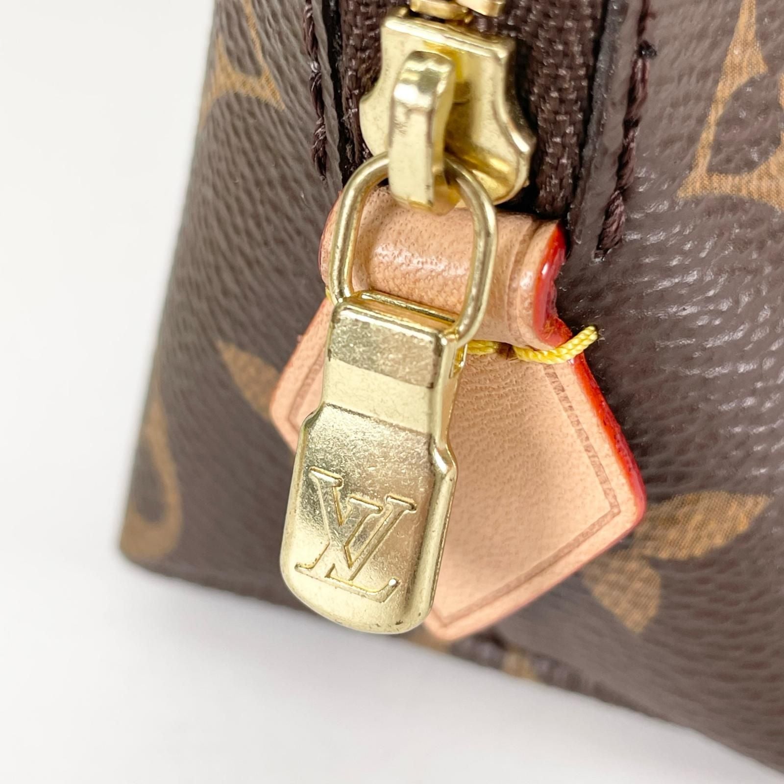 Louis Vuitton Pochette Cosmetic PM Monogram Canvas Brown Gold Shoulder — view 9