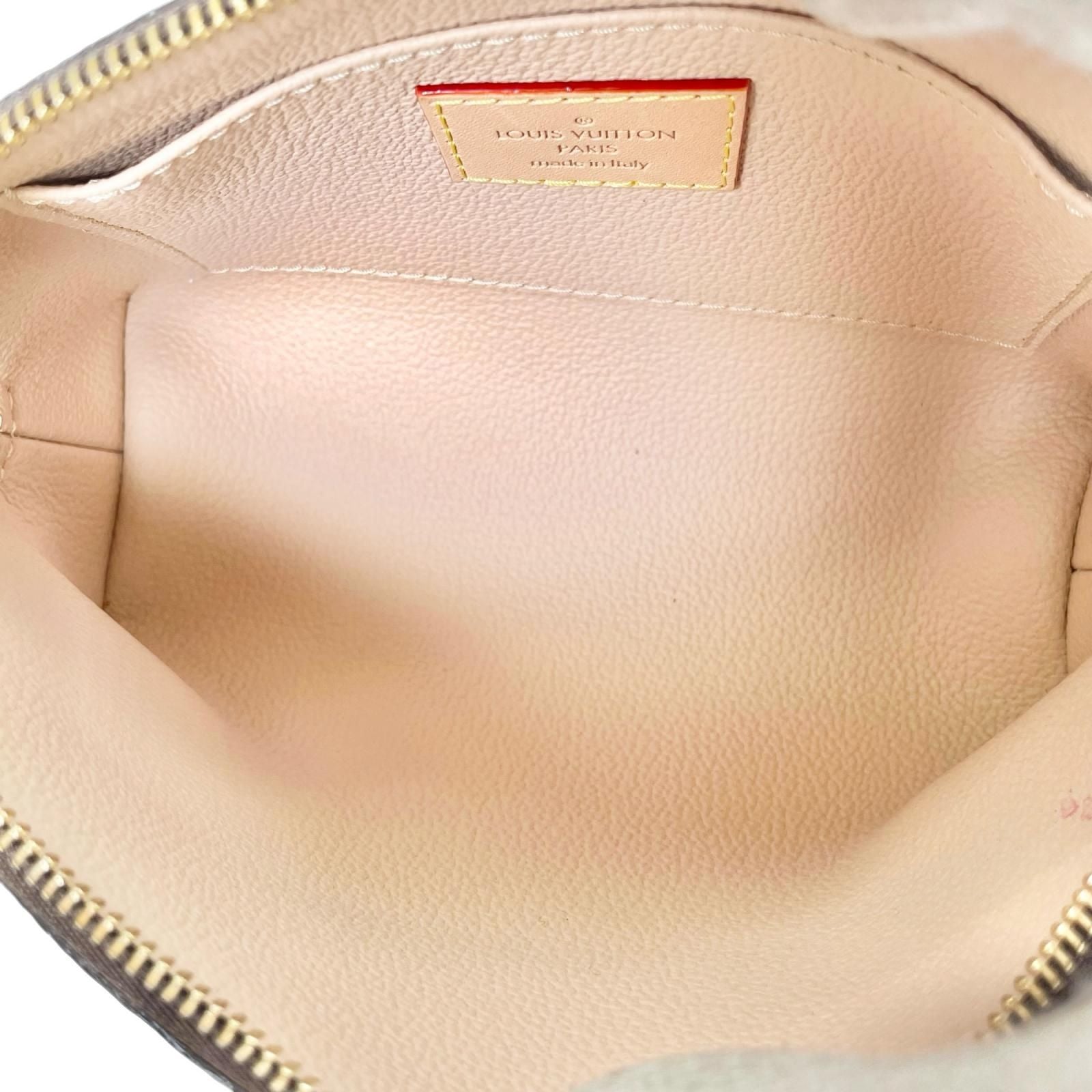 Louis Vuitton Pochette Cosmetic PM Monogram Canvas Brown Gold Shoulder — view 5