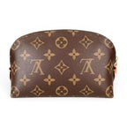 Louis Vuitton Pochette Cosmetic PM Monogram Canvas Brown Gold Shoulder — view 4