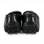 Louis Vuitton LV Logo Leather Flat Shoes Ballet Black Gold — view 6