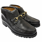 Gucci Leather Horsebit Gold Chukka Boots Ankle Black 41 Recommended — view 2