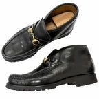 Gucci Leather Horsebit Gold Chukka Boots Ankle Black 41 Recommended — view 3