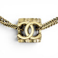 Chanel CC Logo Cube Necklace Choker Gold Recommended
