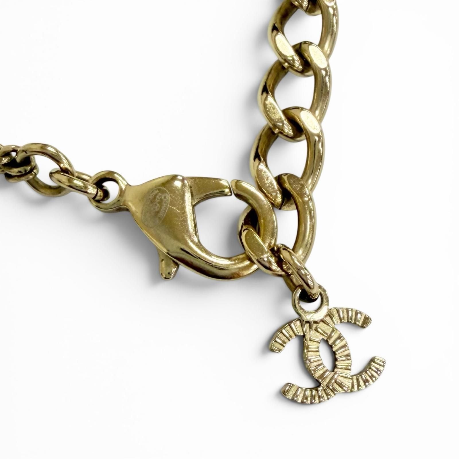 Chanel CC Logo Cube Necklace Choker Gold Recommended — view 8