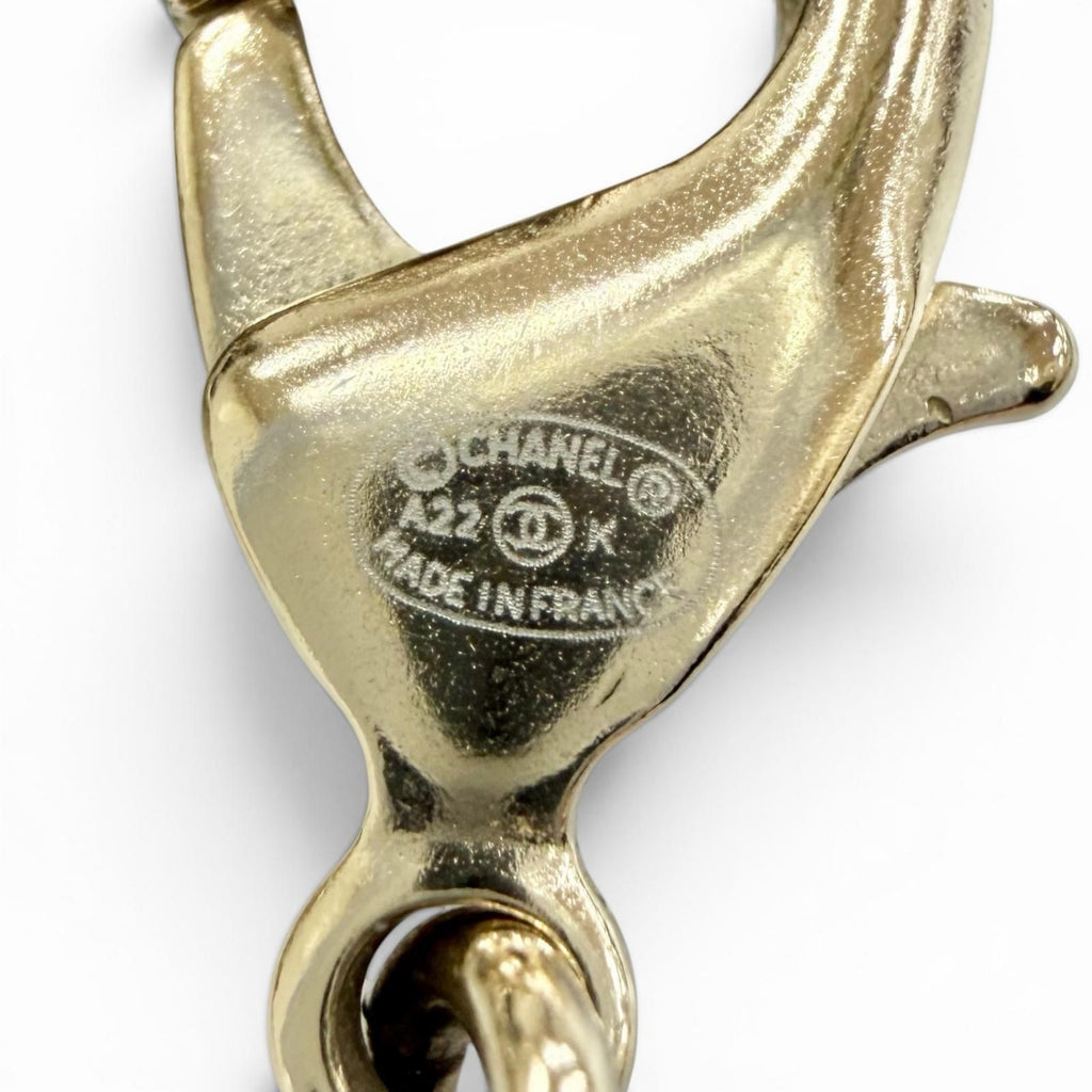 Chanel CC Logo Cube Necklace Choker Gold Recommended — view 9