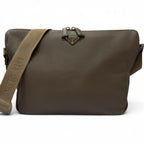 Prada Vitello Daino Leather Triangle Logo Crossbody Shoulder Bag Gray
