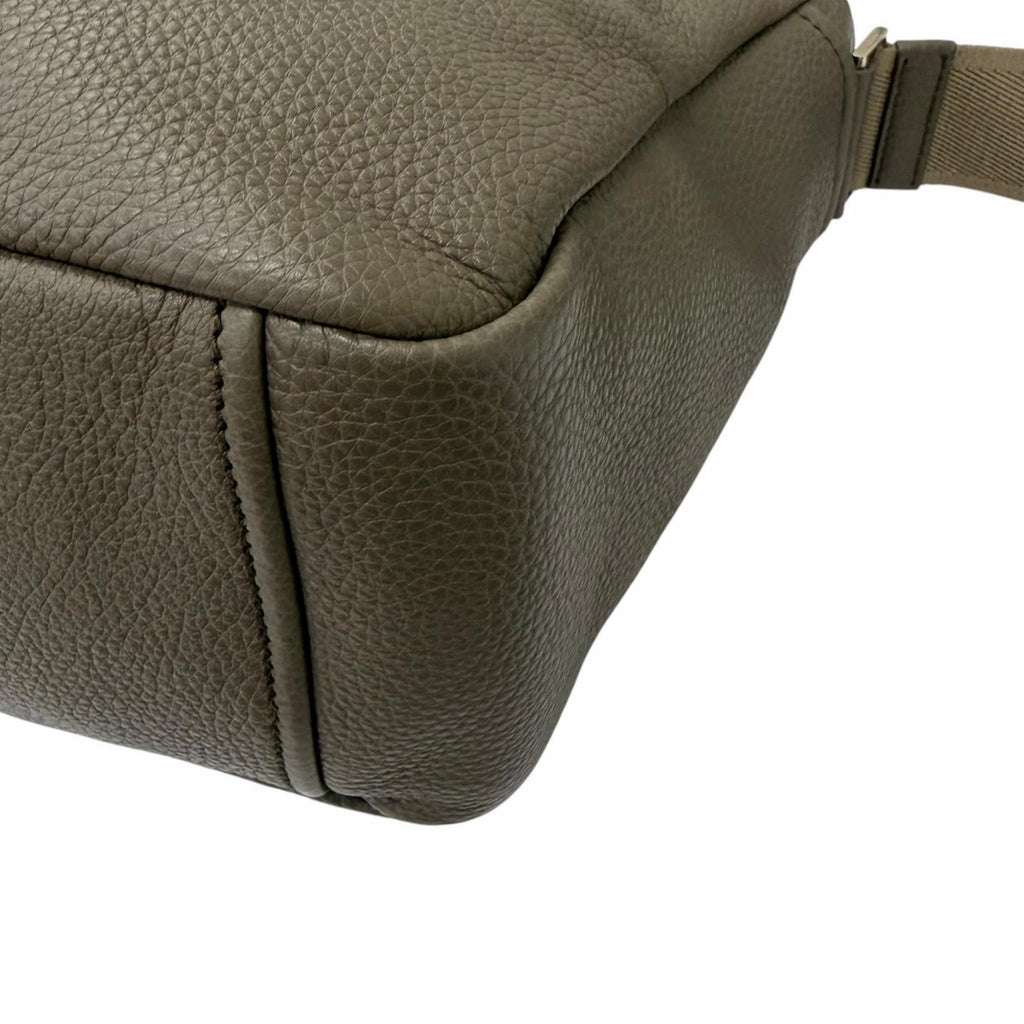 Prada Vitello Daino Leather Triangle Logo Crossbody Shoulder Bag Gray — view 6