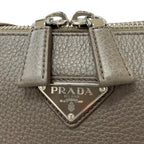 Prada Vitello Daino Leather Triangle Logo Crossbody Shoulder Bag Gray — view 8