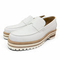 Hermes Ivy Moccasins Leather Loafers White