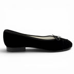 Chanel Ballerina Metiers D'art Collection CC Logo Velour Ballet Shoes Black — view 6