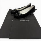 Chanel Ballerina Metiers D'art Collection CC Logo Velour Ballet Shoes Black — view 2