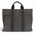 Hermes Her Line Silver Series Canvas Tote Gray