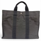 Hermes Her Line Silver Series Canvas Tote Gray — view 2