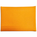 Hermes Calvi Duo Veau Epsom Orange Silver Series Compact Wallet Coin Case Large — view 3