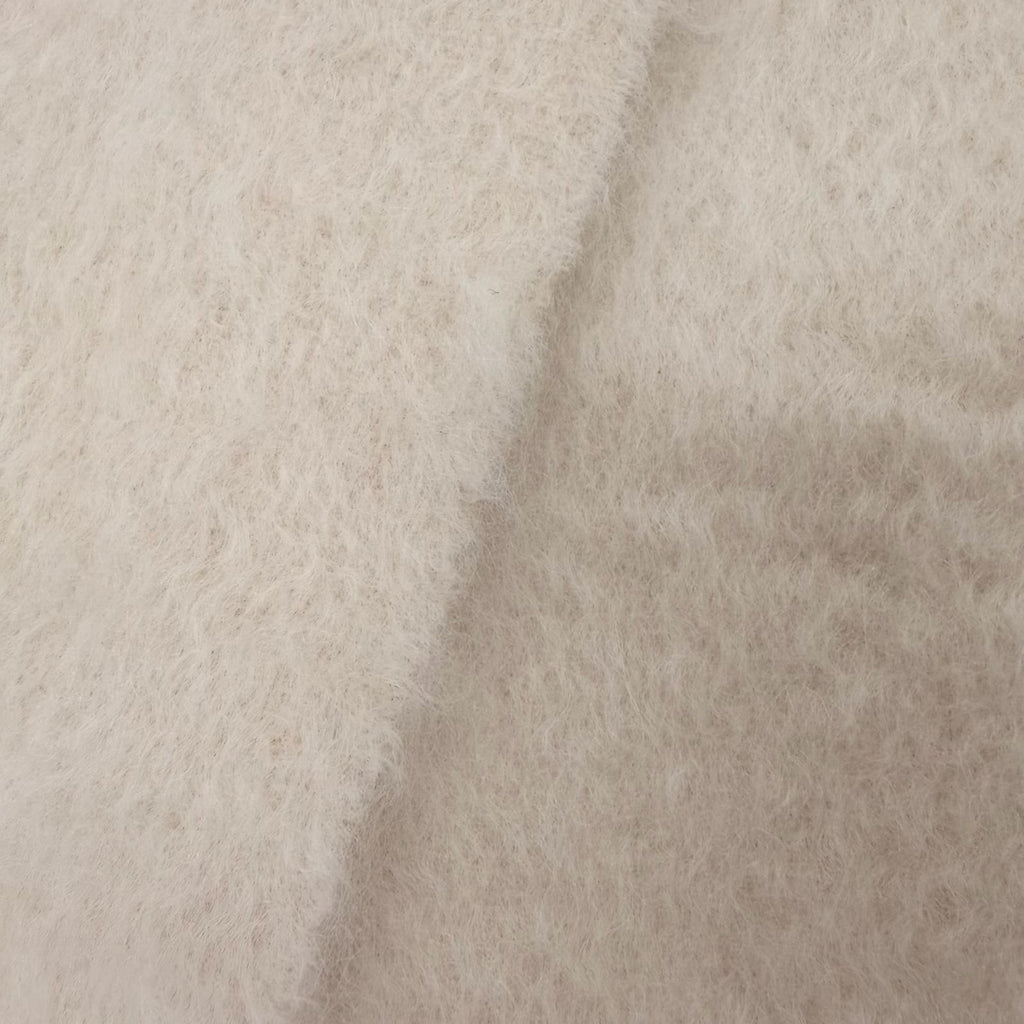 Loewe Mohair Wool Anag Lambskin Patch with Fringe Scarf Ivory — view 5