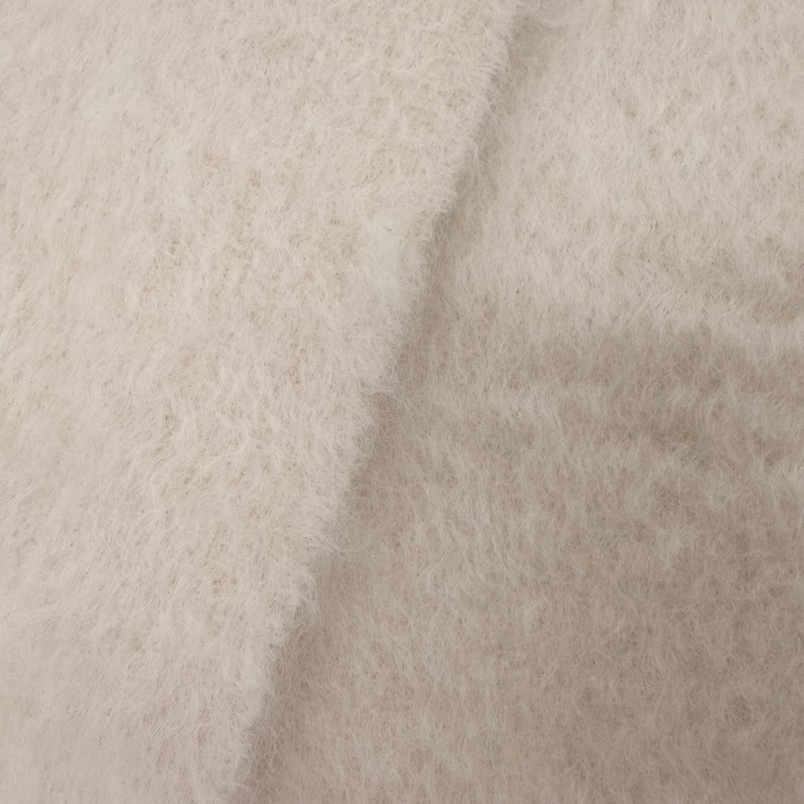 Loewe Mohair Wool Anag Lambskin Patch with Fringe Scarf Ivory — view 5