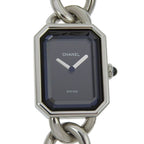 Chanel Premiere S Stainless Steel Quartz Analog Display Black Dial Watch