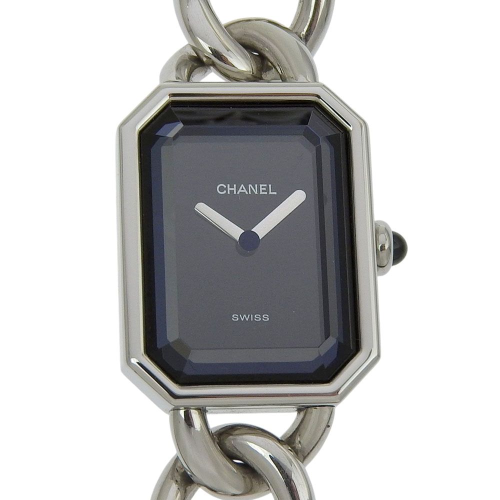 Chanel Premiere S Stainless Steel Quartz Analog Display Black Dial Watch