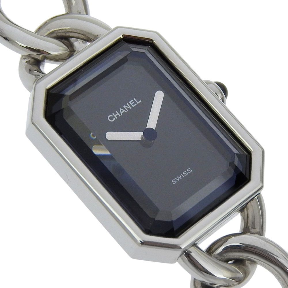 Chanel Premiere S Stainless Steel Quartz Analog Display Black Dial Watch — view 3