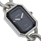 Chanel Premiere S Stainless Steel Quartz Analog Display Black Dial Watch — view 3