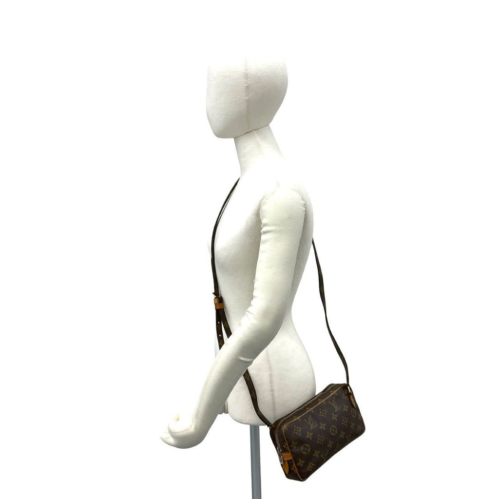 Louis Vuitton Vintage Malso Bandouliere Monogram Leather Shoulder Bag Brown — view 2