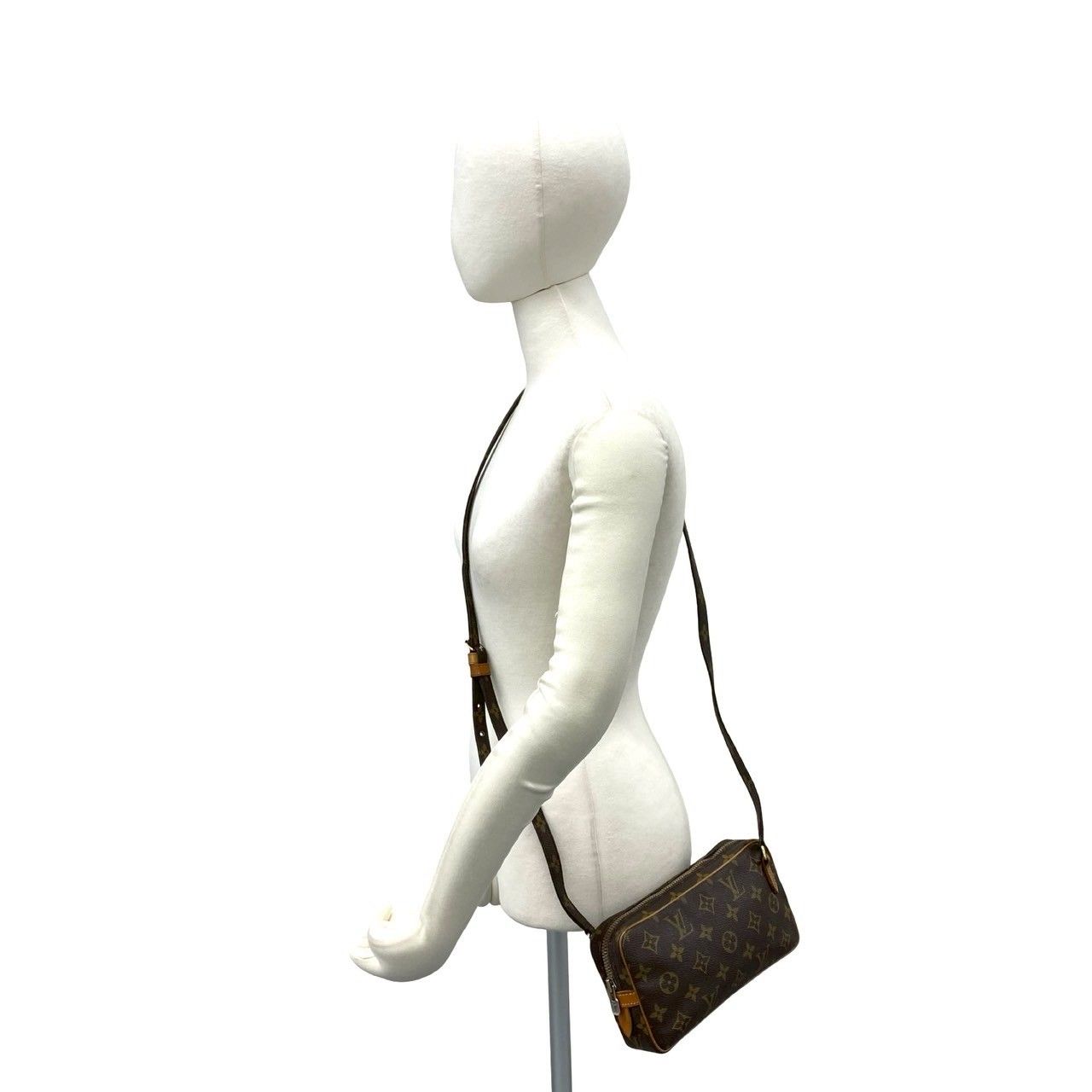 Louis Vuitton Vintage Malso Bandouliere Monogram Leather Shoulder Bag Brown — view 2