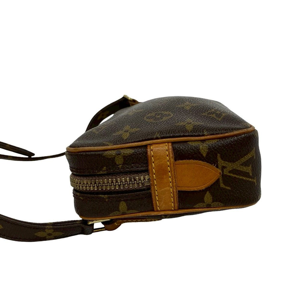 Louis Vuitton Vintage Malso Bandouliere Monogram Leather Shoulder Bag Brown — view 5