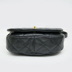 Chanel Quilted Chain Shoulder Black Gold Lambskin — view 3