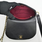 Chanel Quilted Chain Shoulder Black Gold Lambskin — view 6