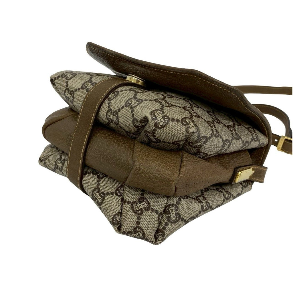 Gucci With Plus Logo All Over Pattern Leather Mini Shoulder Bag Pochette Brown — view 8
