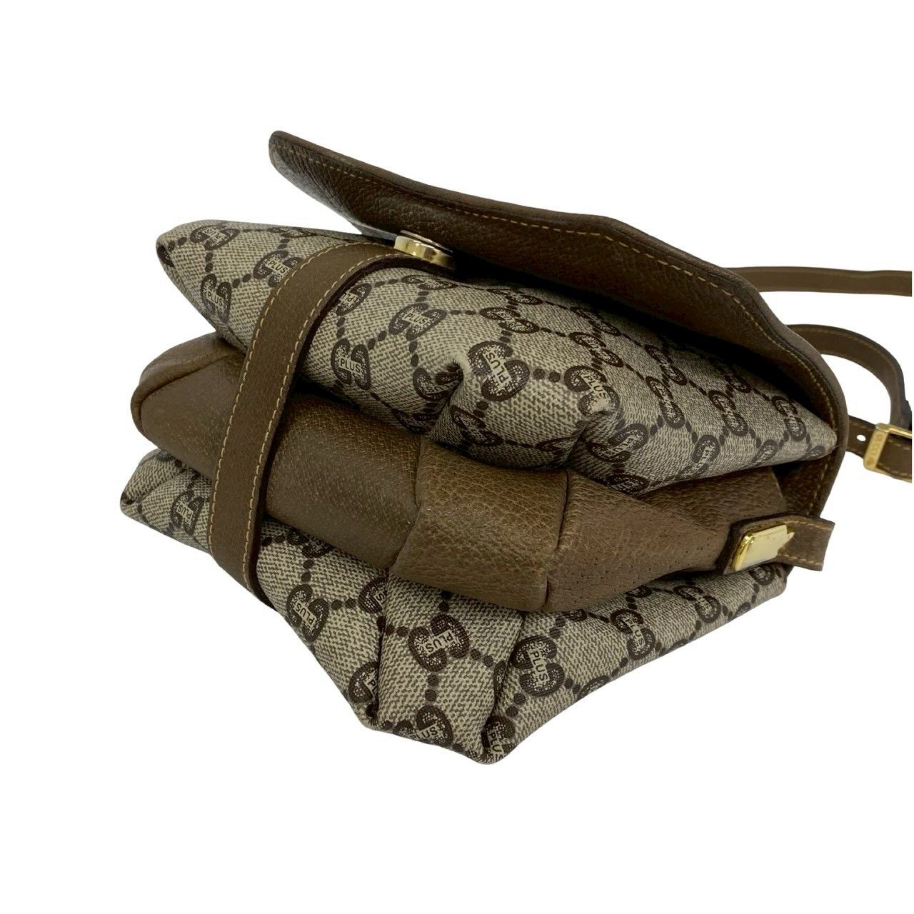 Gucci With Plus Logo All Over Pattern Leather Mini Shoulder Bag Pochette Brown — view 8