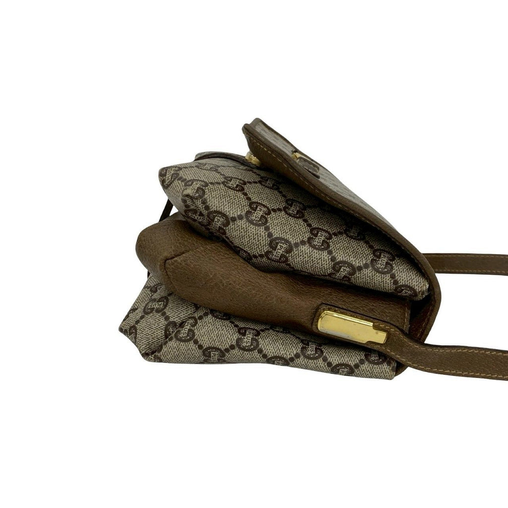 Gucci With Plus Logo All Over Pattern Leather Mini Shoulder Bag Pochette Brown — view 6